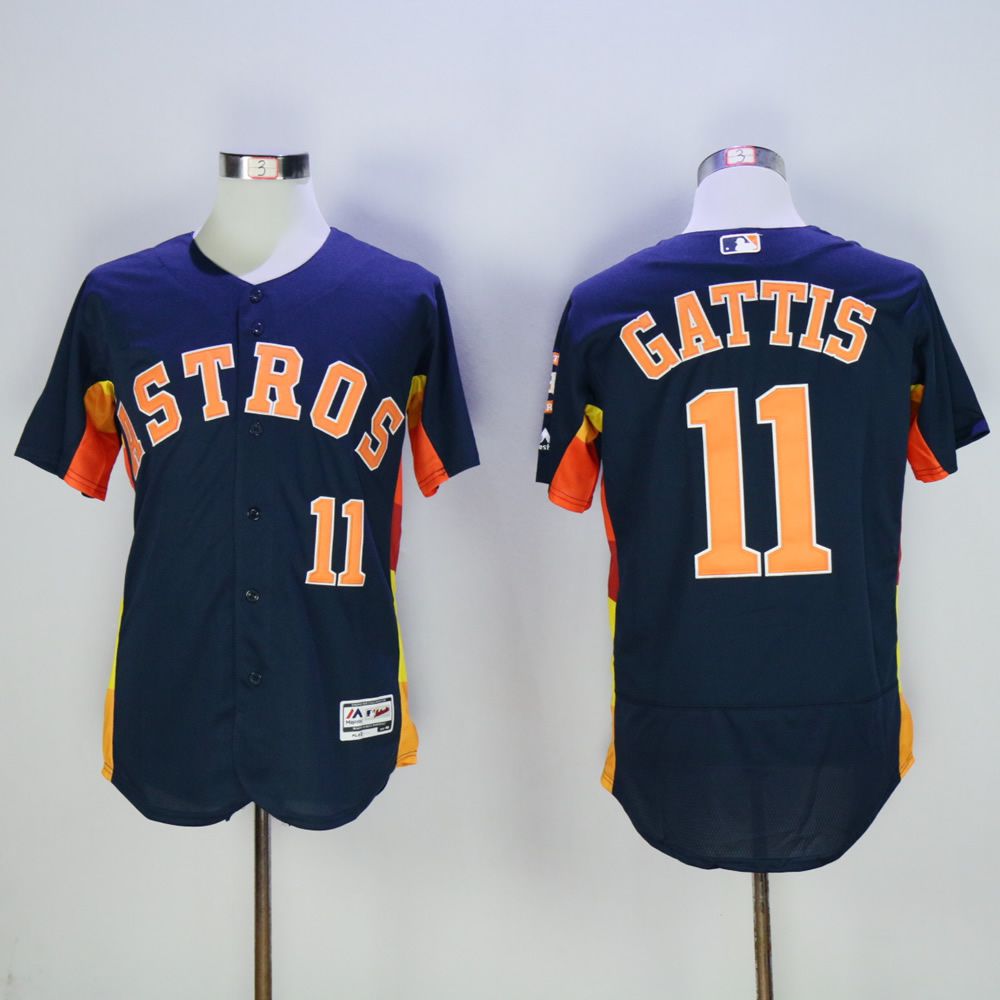 Men Houston Astros #11 Gattis Blue MLB Jerseys